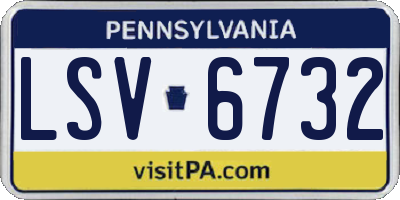 PA license plate LSV6732