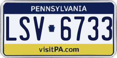 PA license plate LSV6733