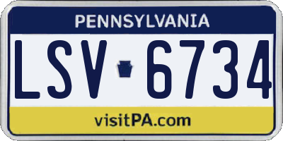 PA license plate LSV6734