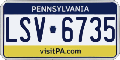 PA license plate LSV6735