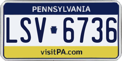 PA license plate LSV6736