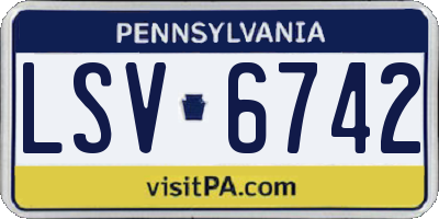 PA license plate LSV6742