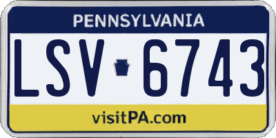 PA license plate LSV6743