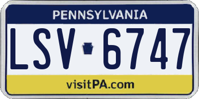 PA license plate LSV6747