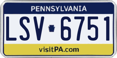 PA license plate LSV6751