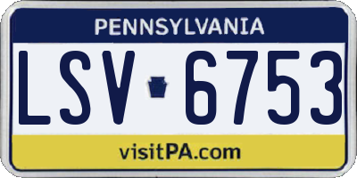 PA license plate LSV6753