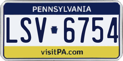 PA license plate LSV6754