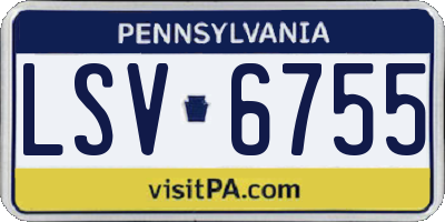 PA license plate LSV6755