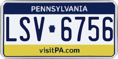 PA license plate LSV6756