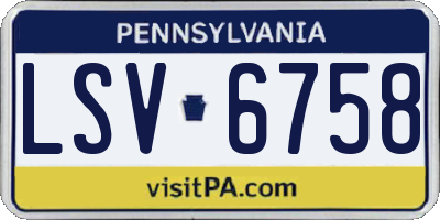 PA license plate LSV6758