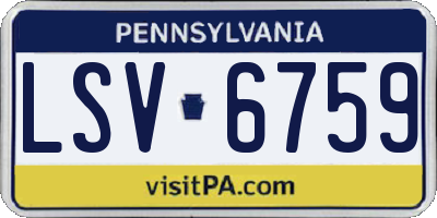 PA license plate LSV6759