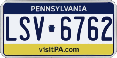 PA license plate LSV6762
