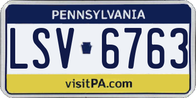 PA license plate LSV6763