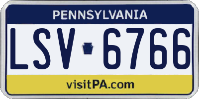 PA license plate LSV6766