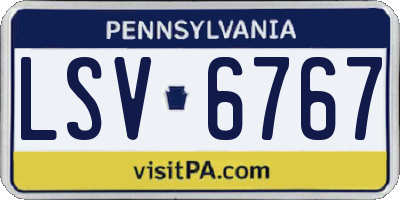 PA license plate LSV6767