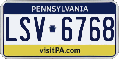 PA license plate LSV6768
