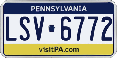 PA license plate LSV6772
