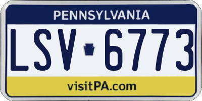 PA license plate LSV6773