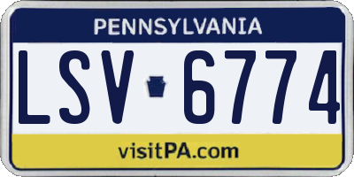 PA license plate LSV6774