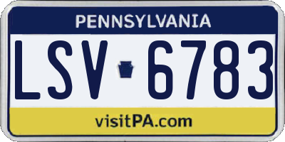 PA license plate LSV6783