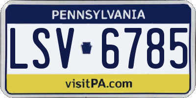 PA license plate LSV6785