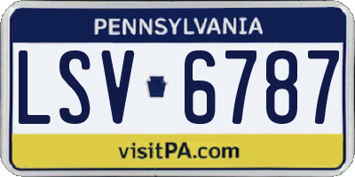 PA license plate LSV6787
