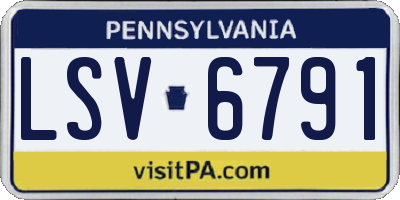 PA license plate LSV6791