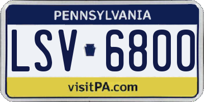 PA license plate LSV6800