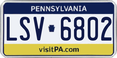 PA license plate LSV6802