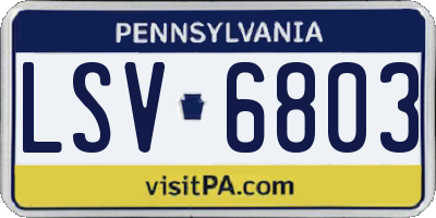 PA license plate LSV6803