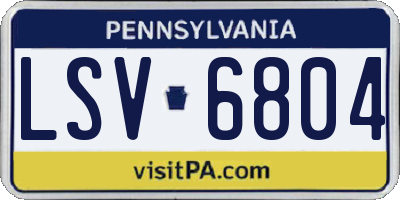 PA license plate LSV6804