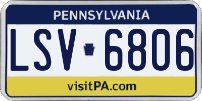 PA license plate LSV6806
