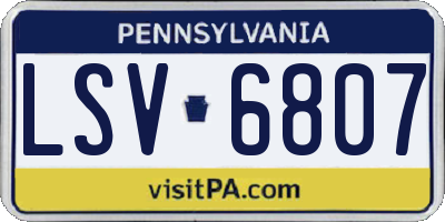 PA license plate LSV6807