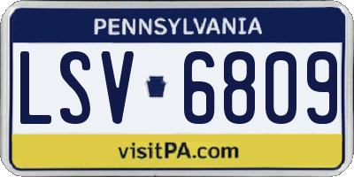 PA license plate LSV6809