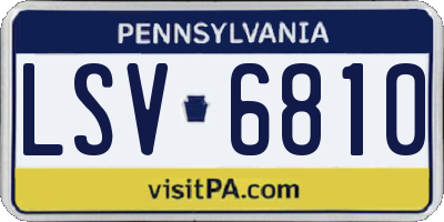 PA license plate LSV6810