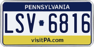 PA license plate LSV6816