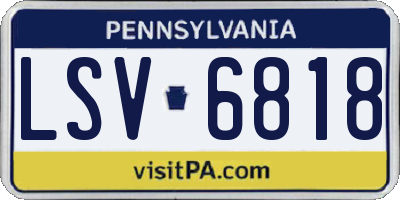 PA license plate LSV6818