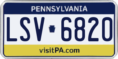 PA license plate LSV6820