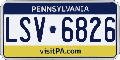 PA license plate LSV6826