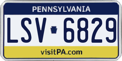 PA license plate LSV6829