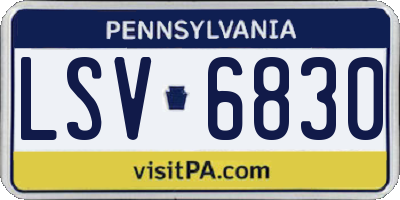 PA license plate LSV6830