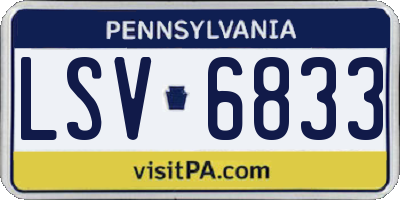 PA license plate LSV6833