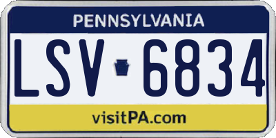 PA license plate LSV6834