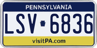 PA license plate LSV6836