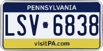 PA license plate LSV6838