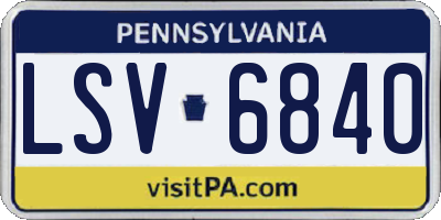 PA license plate LSV6840