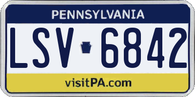 PA license plate LSV6842