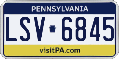 PA license plate LSV6845