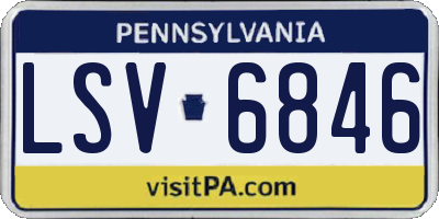 PA license plate LSV6846