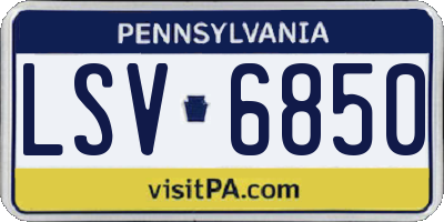 PA license plate LSV6850
